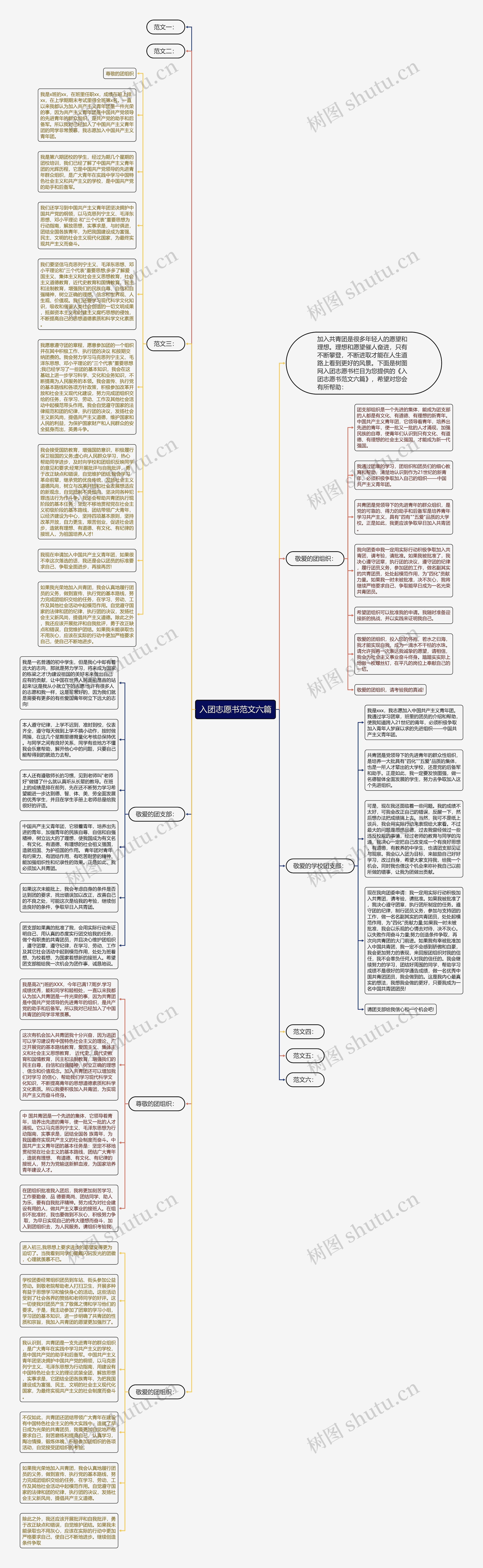 入团志愿书范文六篇思维导图