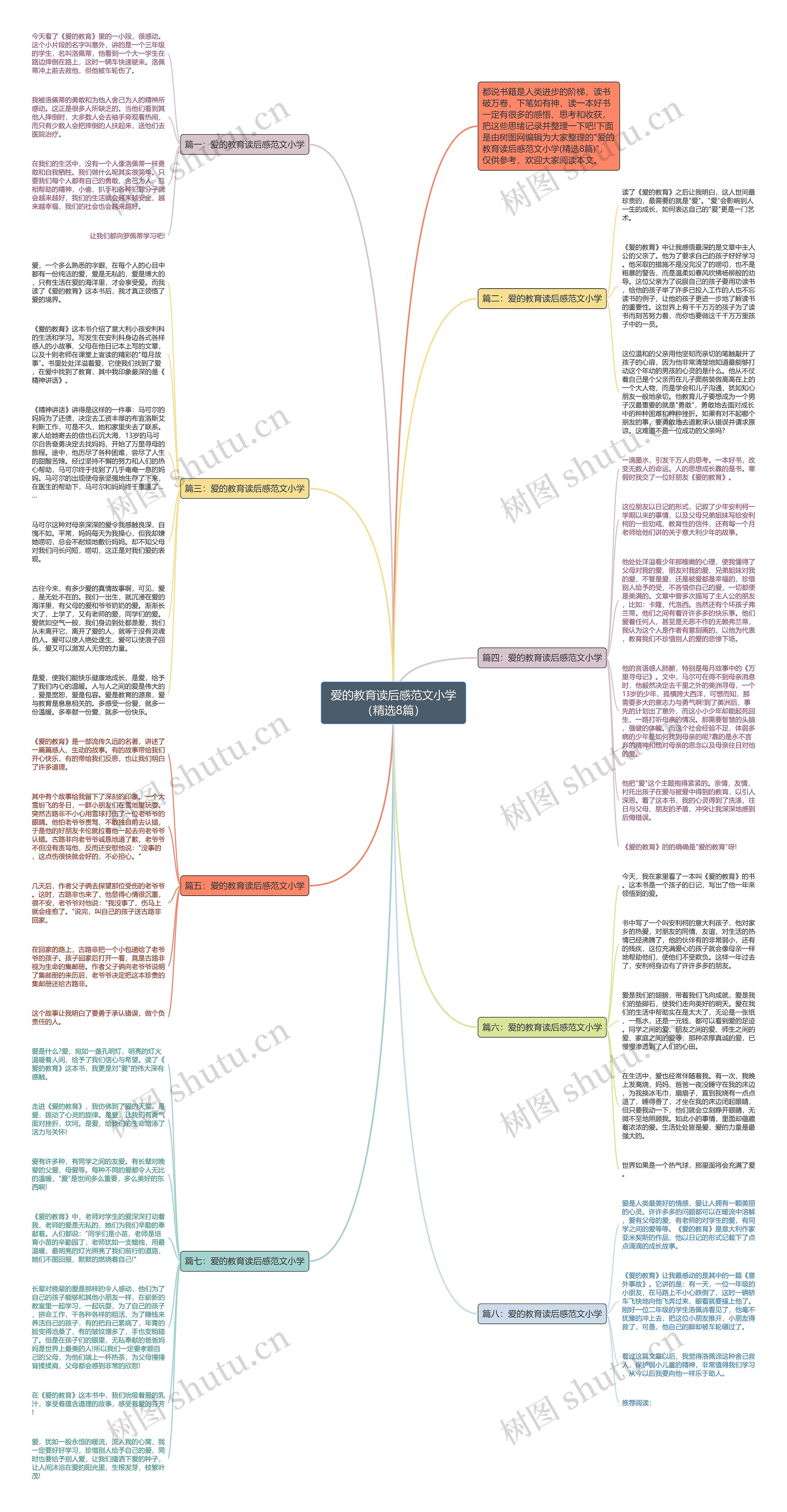 爱的教育读后感范文小学（精选8篇）思维导图