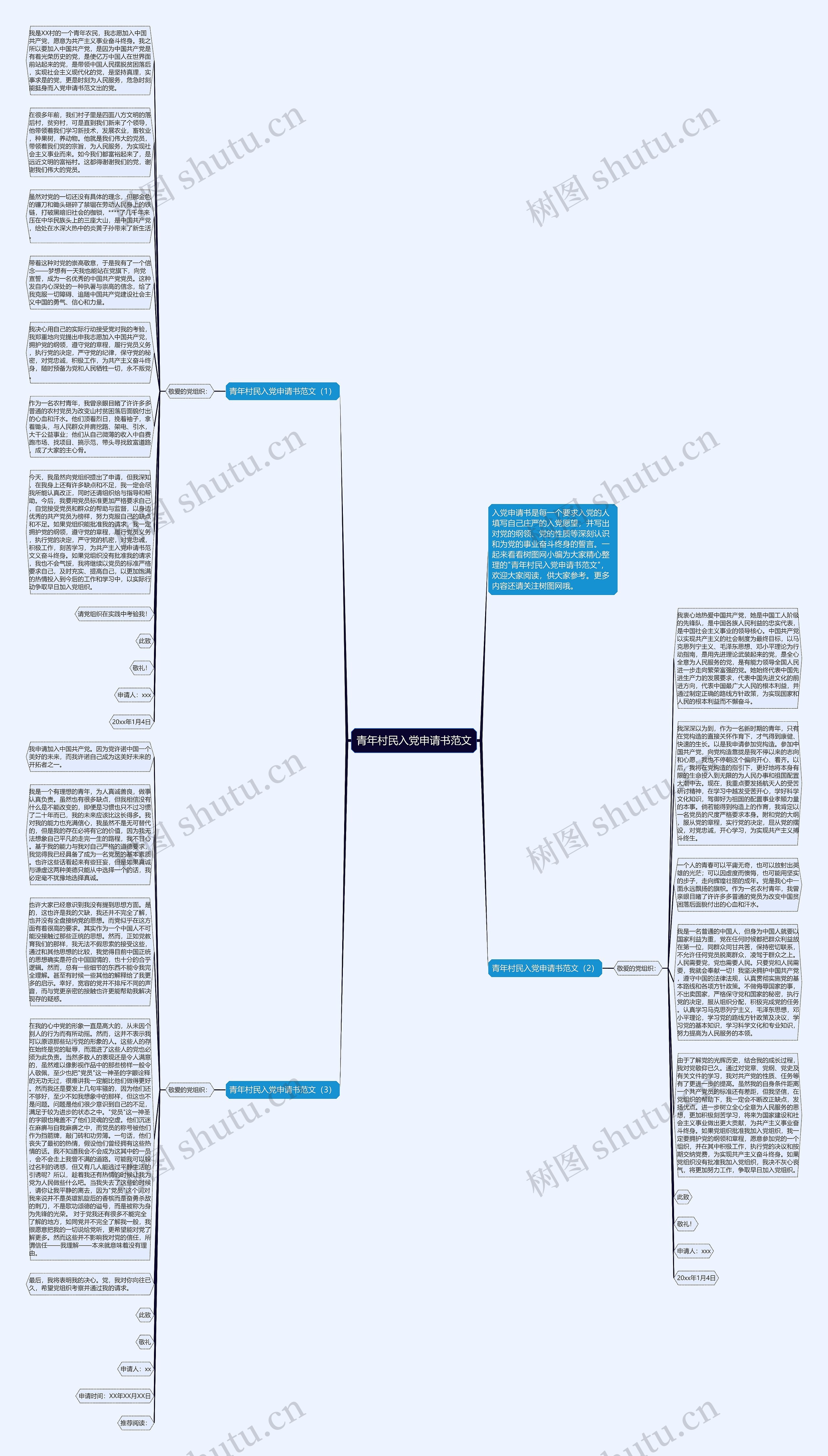 青年村民入党申请书范文思维导图
