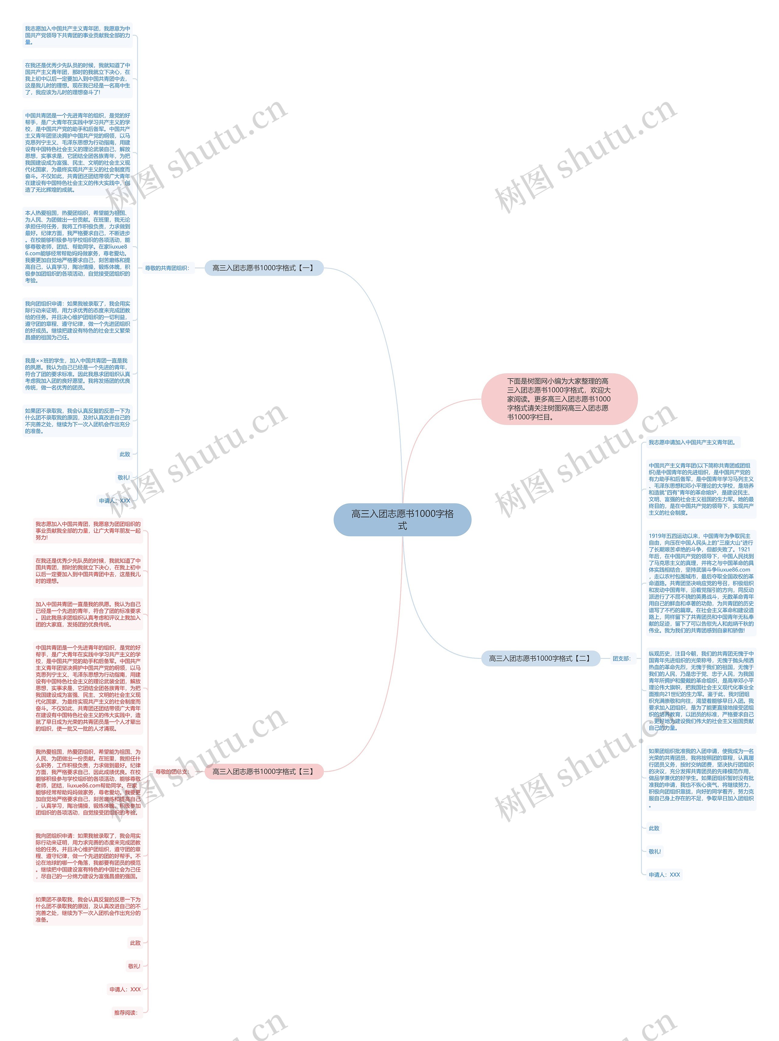 高三入团志愿书1000字格式思维导图