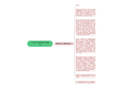 大学学生会宣传部长竞选稿