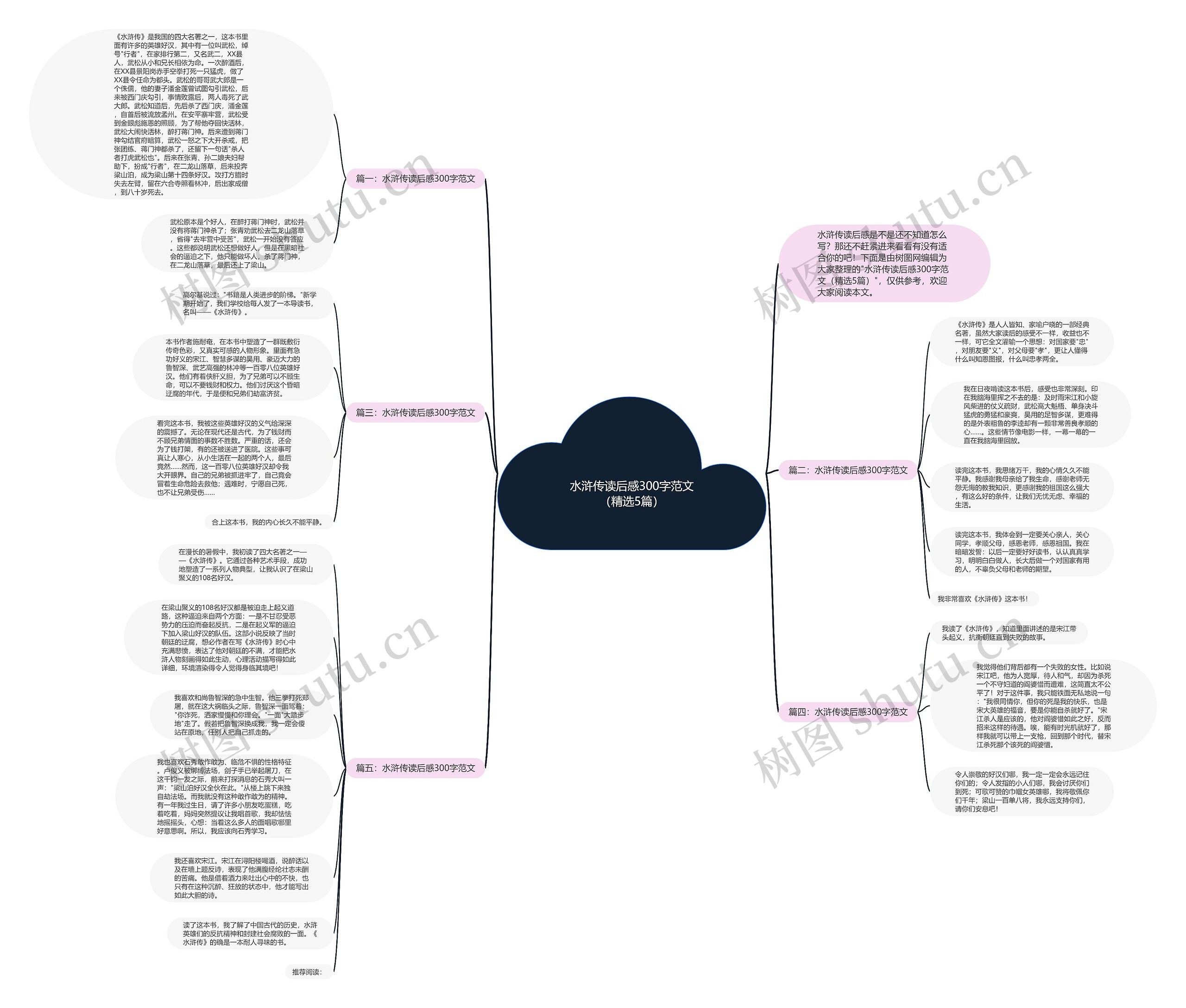 水浒传读后感300字范文（精选5篇）思维导图