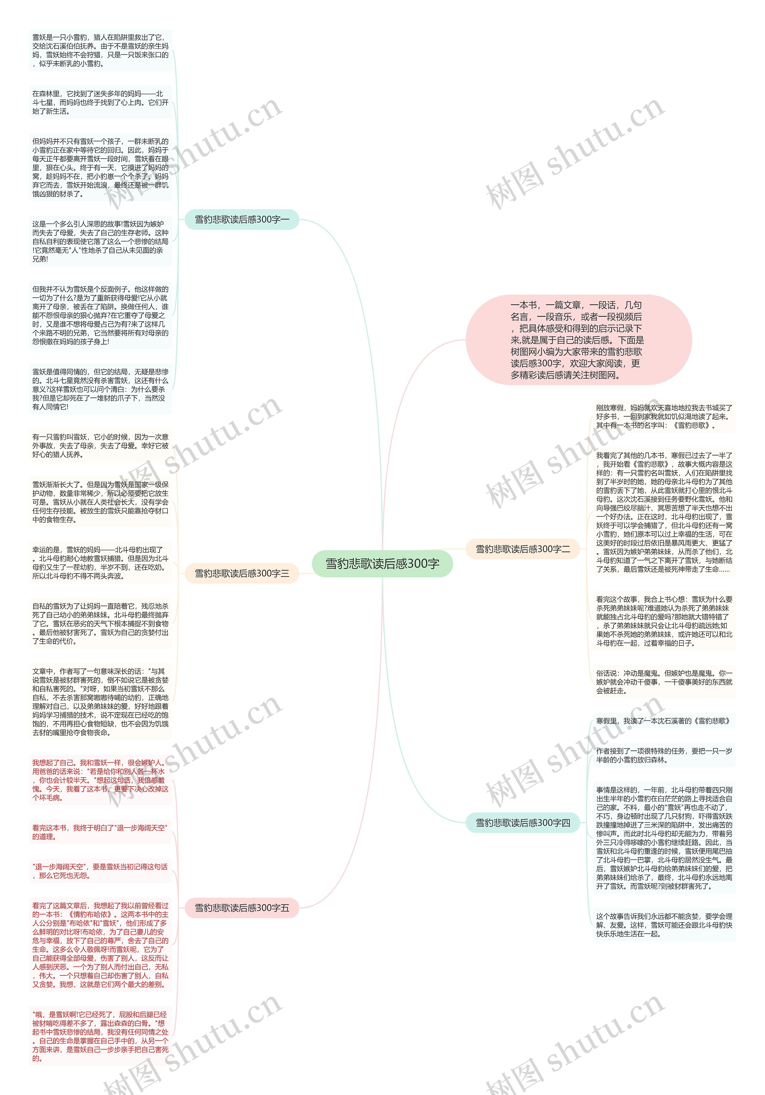 雪豹悲歌读后感300字思维导图