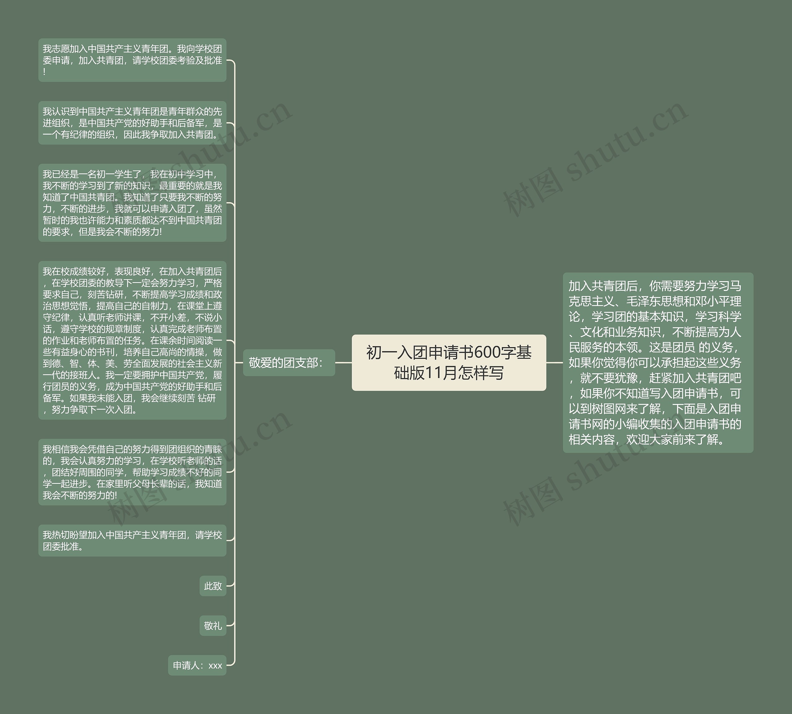 初一入团申请书600字基础版11月怎样写思维导图