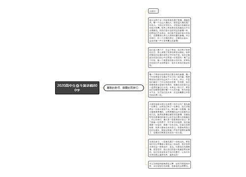 2020高中生奋斗演讲稿800字