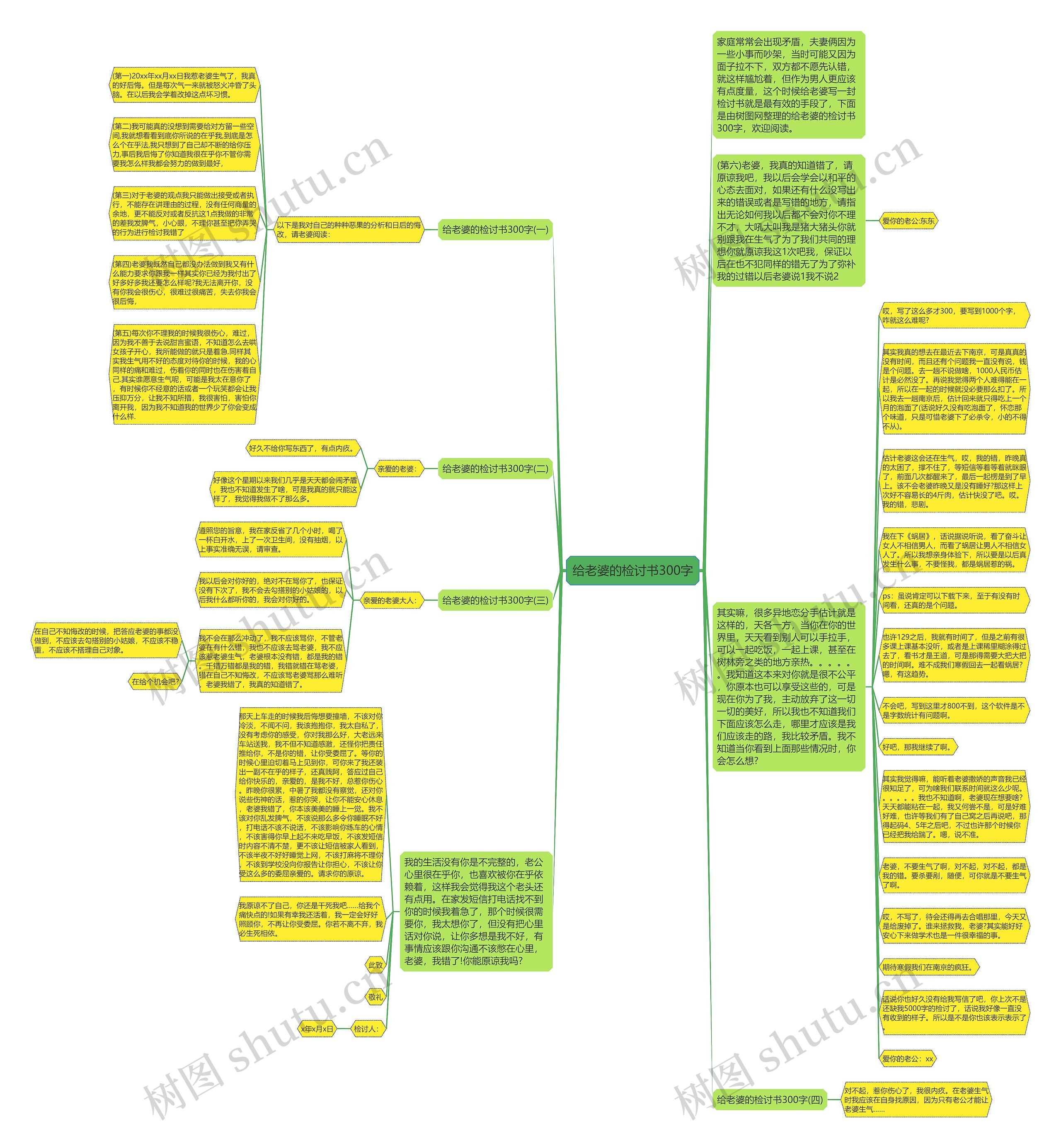 给老婆的检讨书300字思维导图