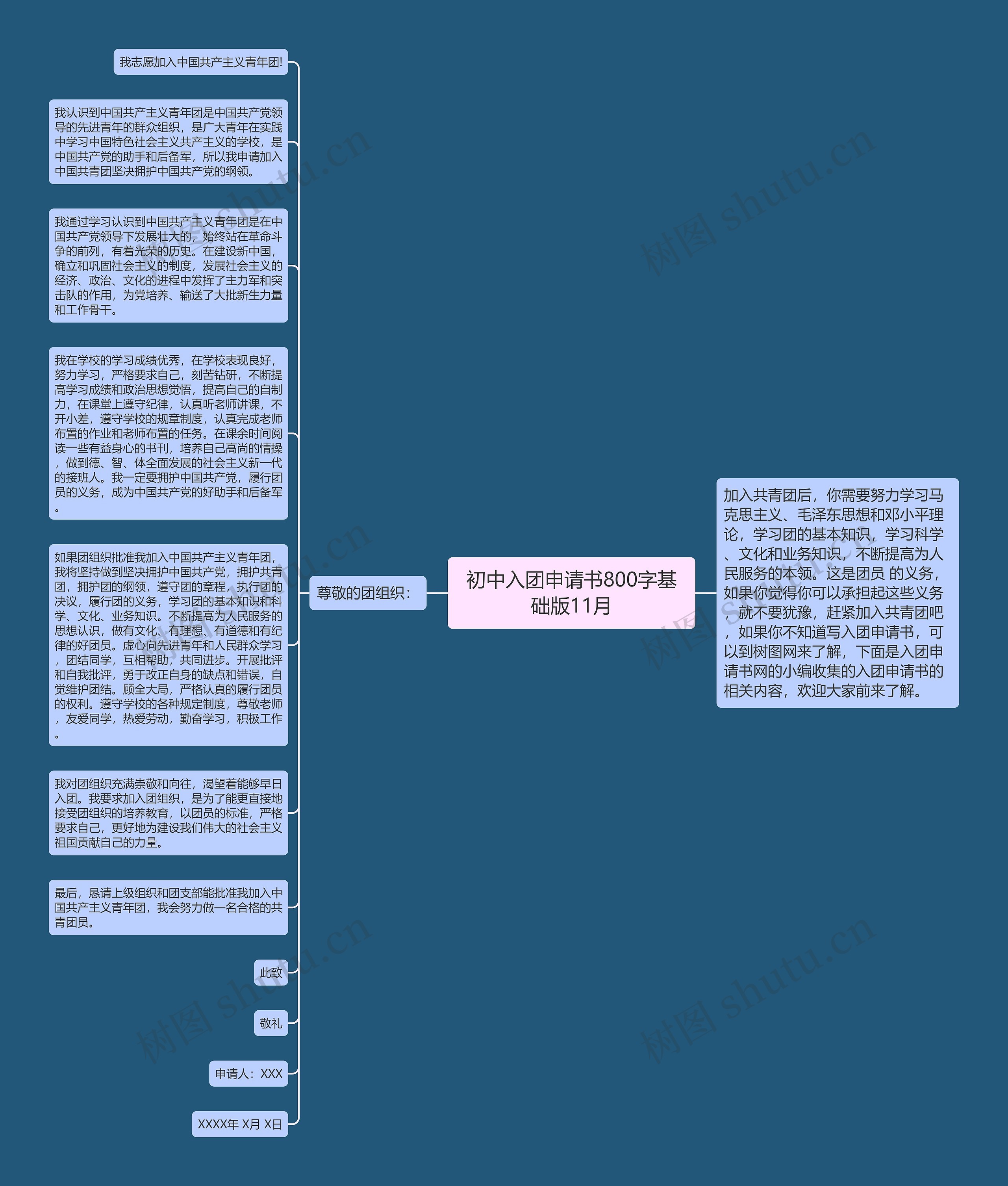 初中入团申请书800字基础版11月