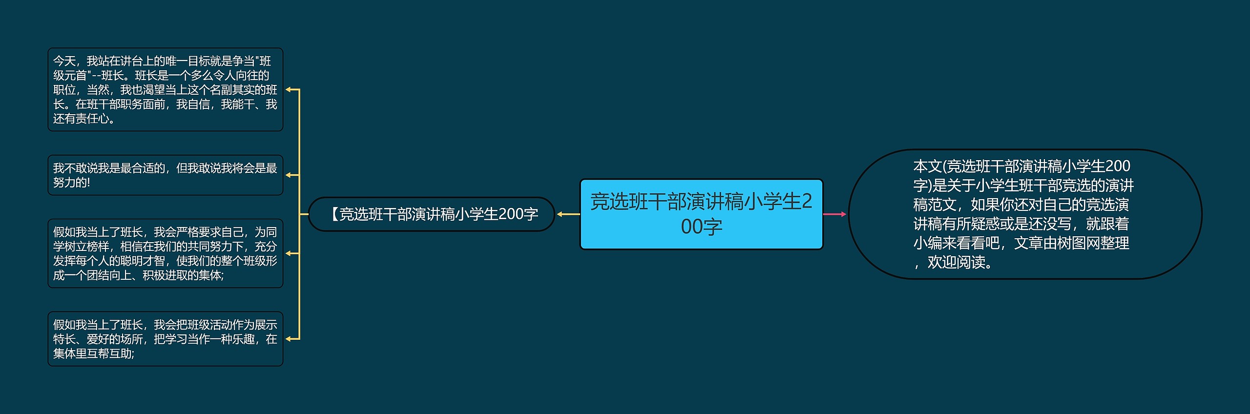 竞选班干部的思维导图图片