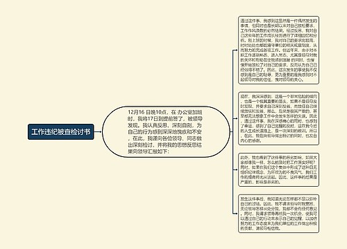 工作违纪被查检讨书