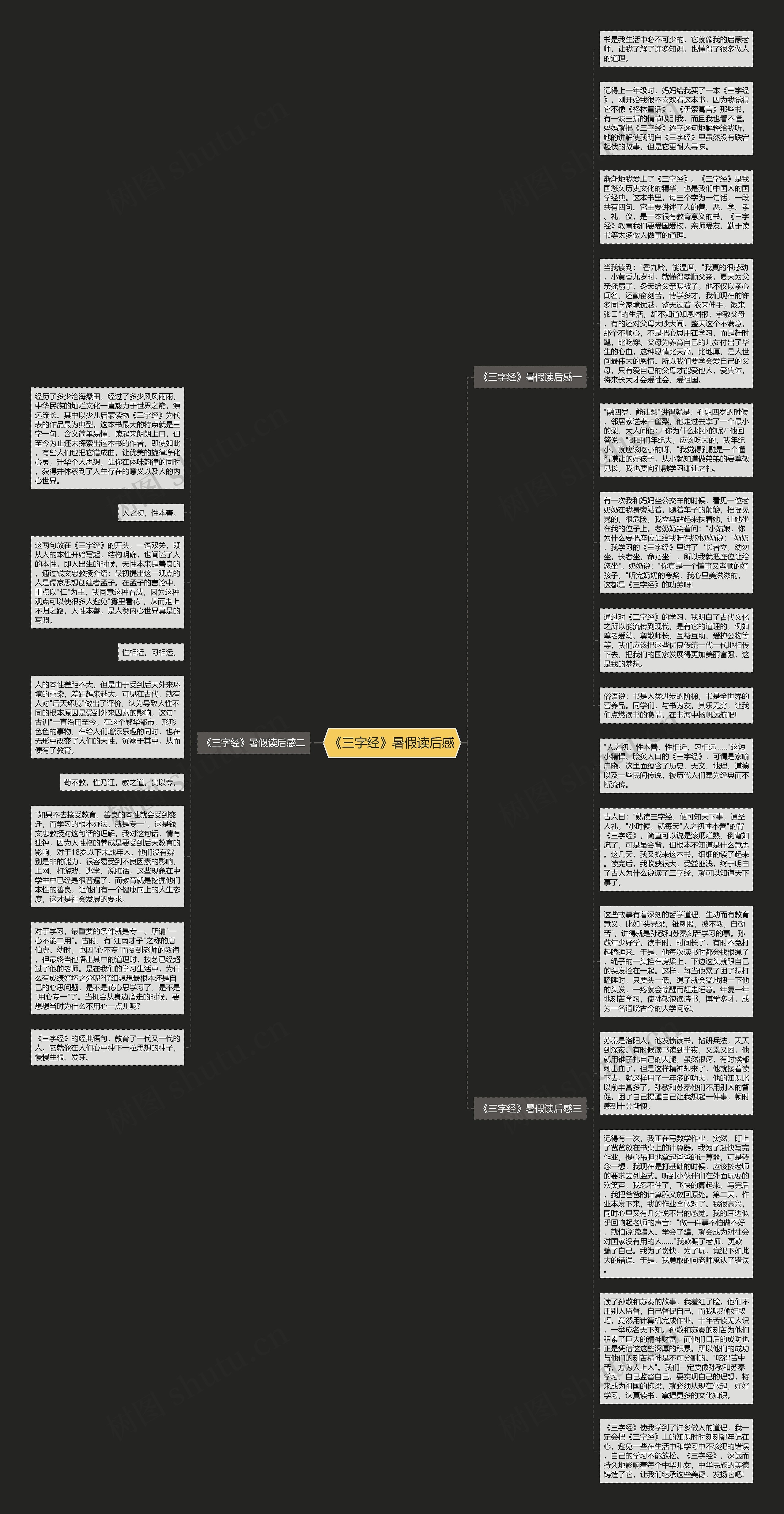 《三字经》暑假读后感思维导图