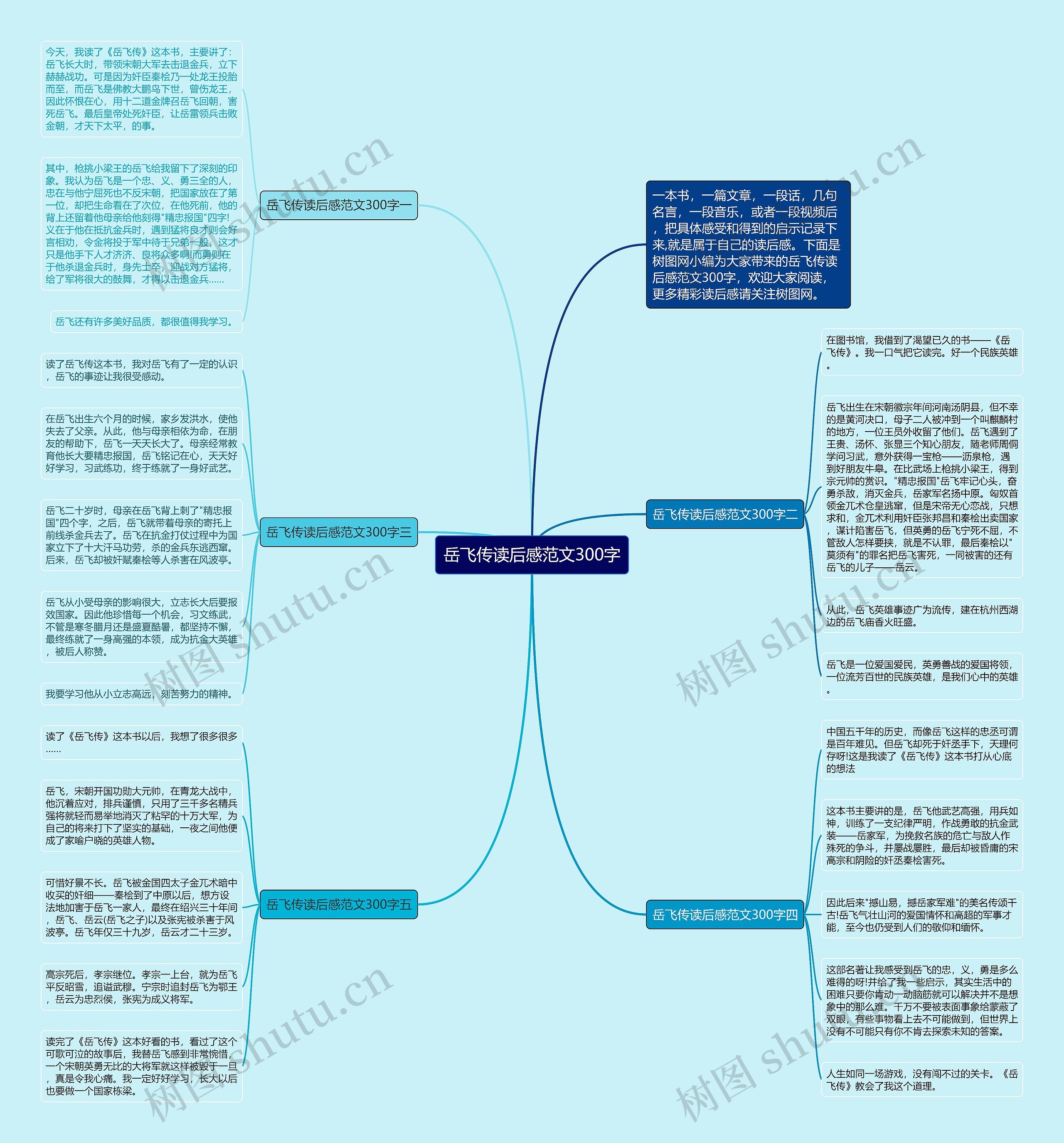 岳飞传读后感范文300字思维导图