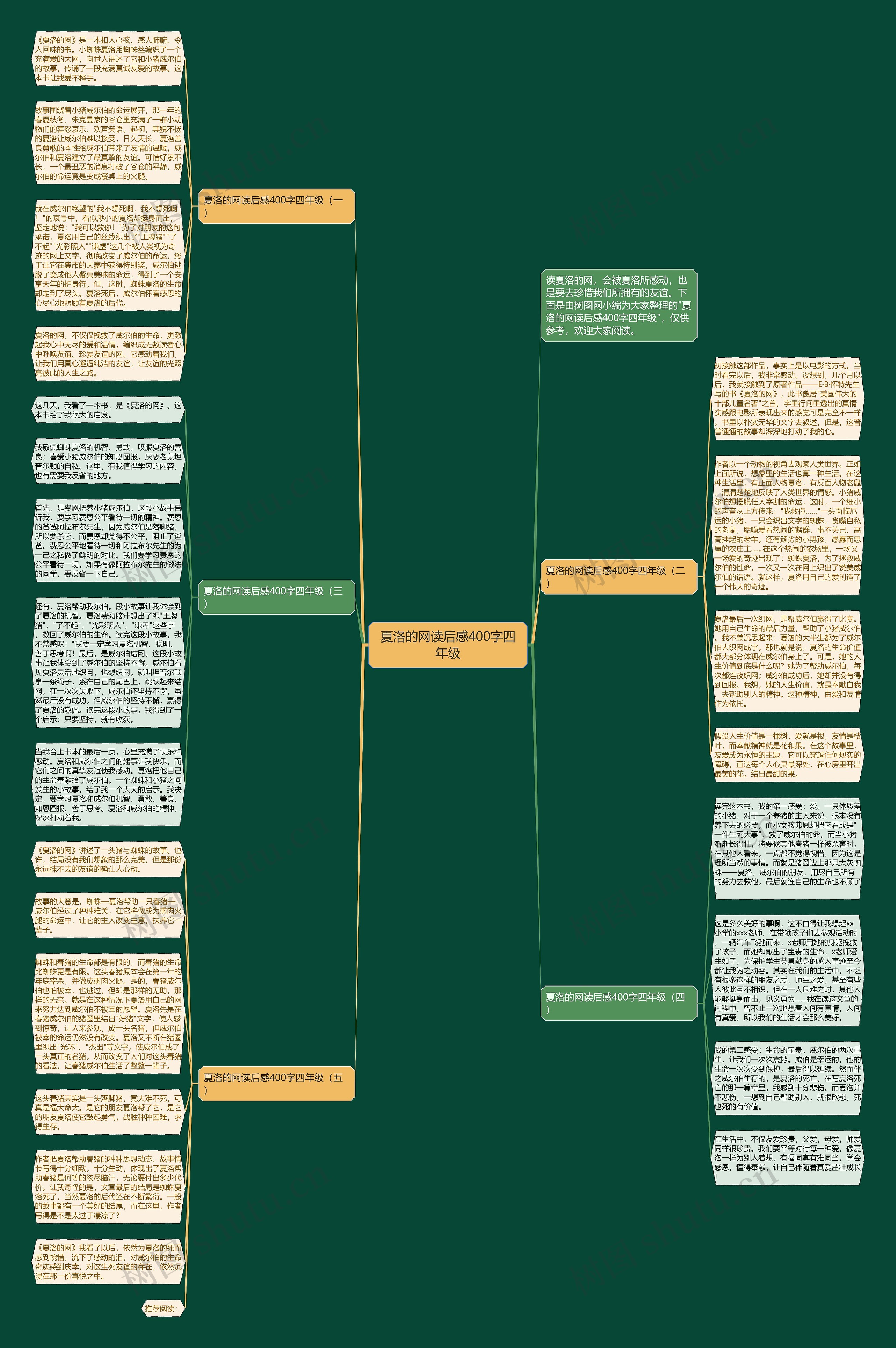 夏洛的网读后感400字四年级思维导图
