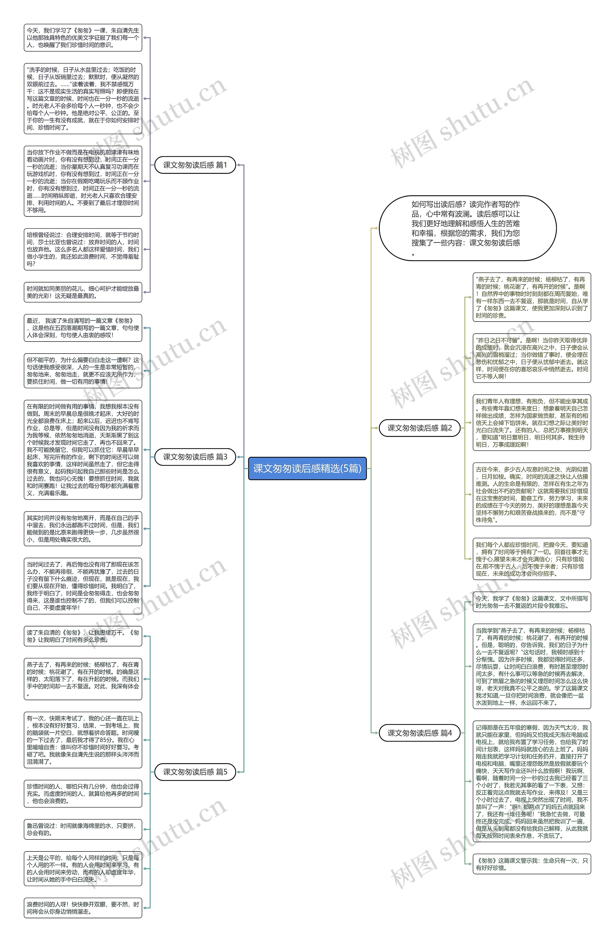 课文匆匆读后感精选(5篇)思维导图