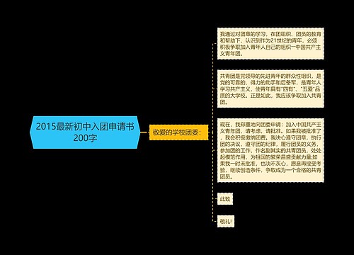 2015最新初中入团申请书200字