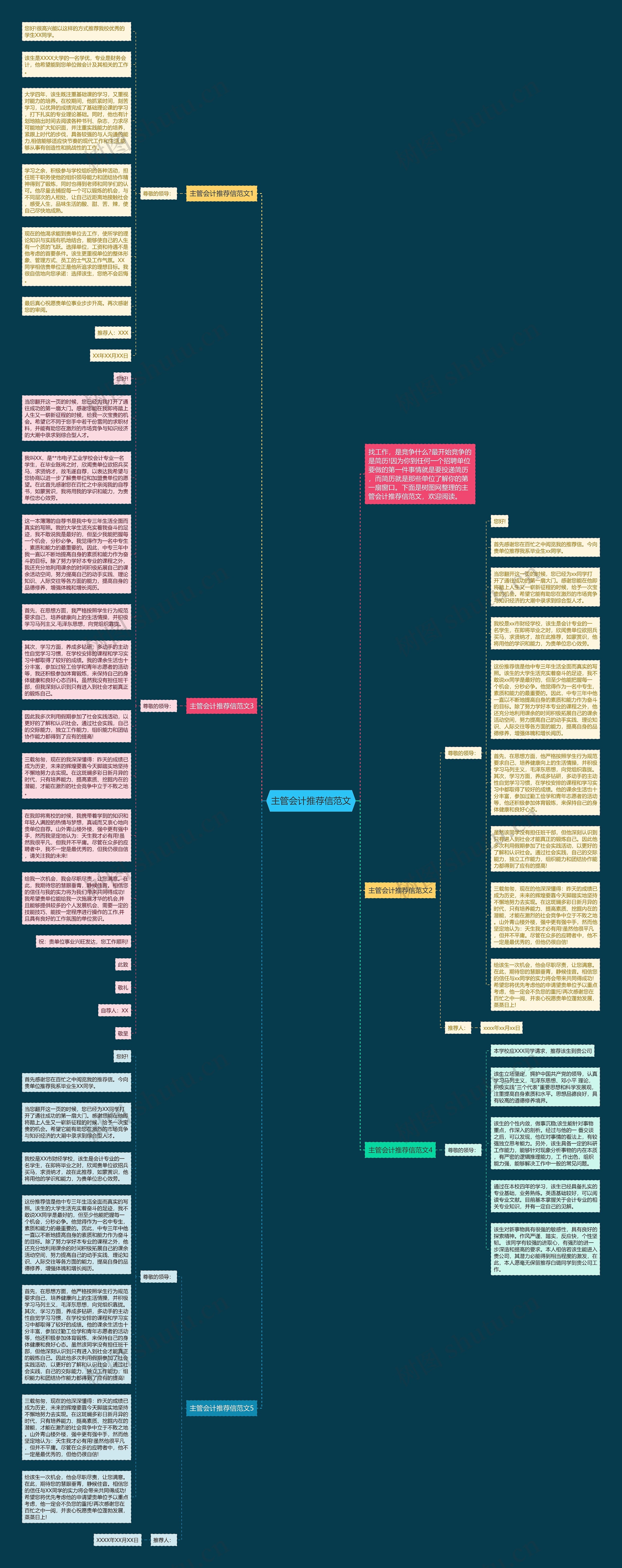 主管会计推荐信范文思维导图