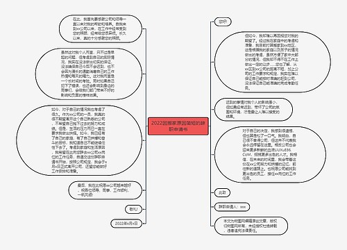 2022因搬家原因简短的辞职申请书