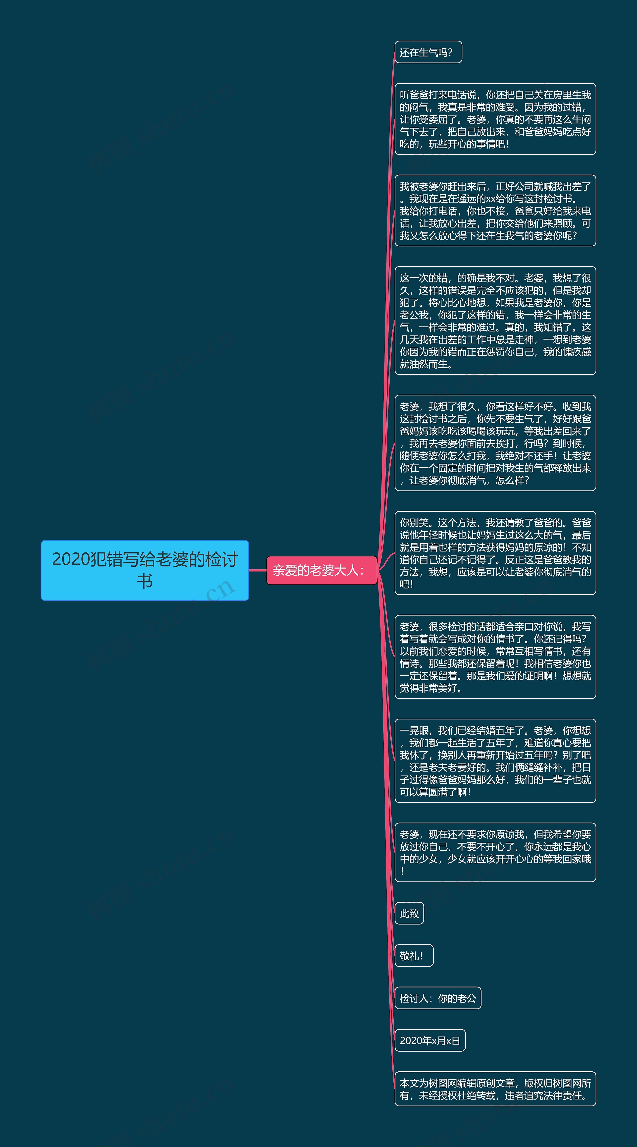 2020犯错写给老婆的检讨书思维导图