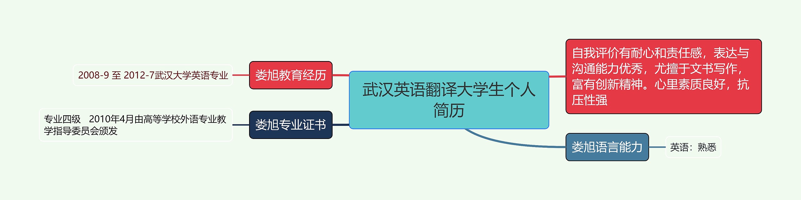 武汉英语翻译大学生个人简历