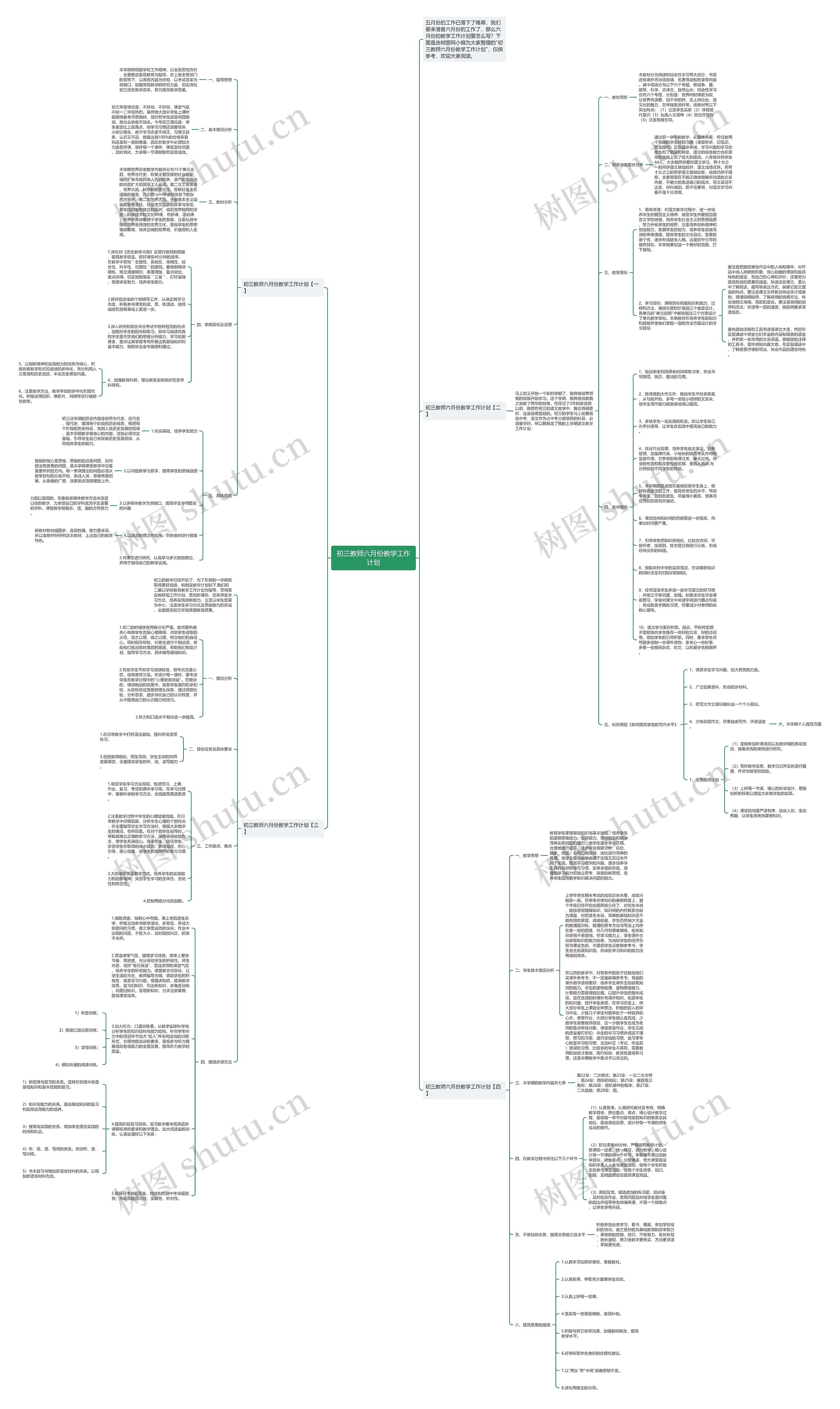 初三教师六月份教学工作计划