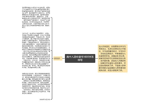 高中入团申请书1000字怎样写