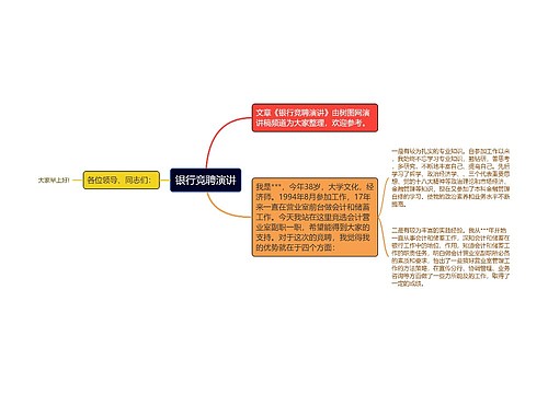 银行竞聘演讲