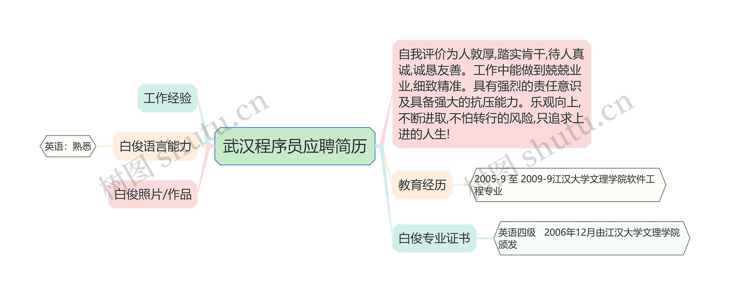 武汉程序员应聘简历思维导图