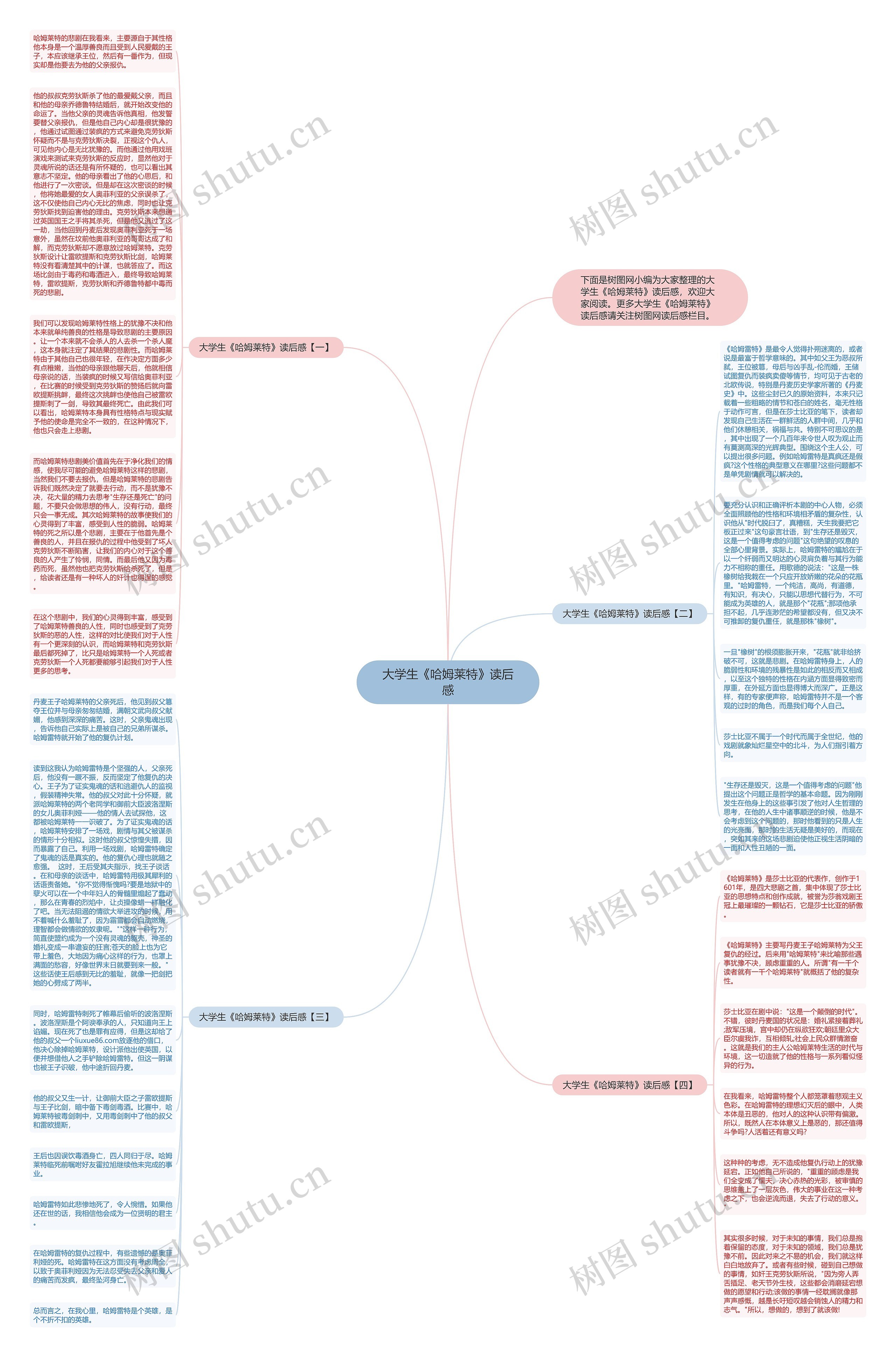 大学生《哈姆莱特》读后感思维导图