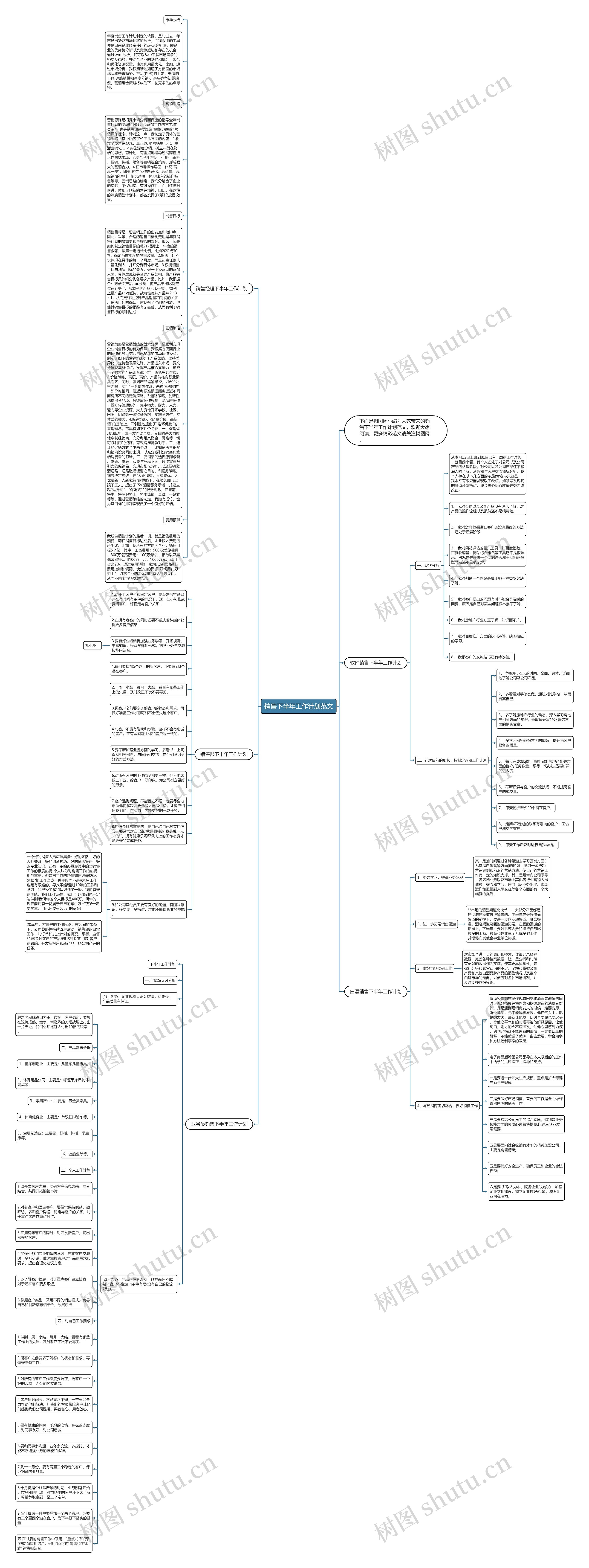 销售下半年工作计划范文思维导图