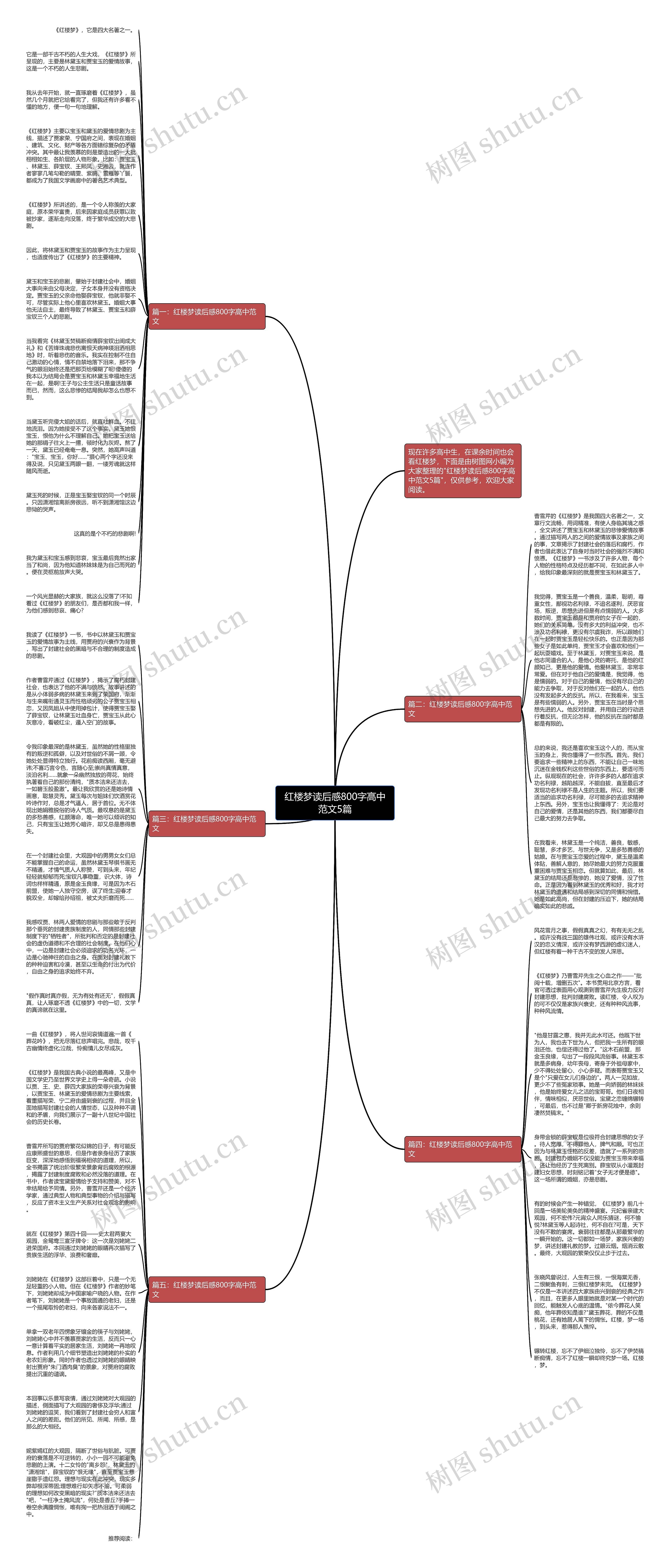 红楼梦读后感800字高中范文5篇思维导图