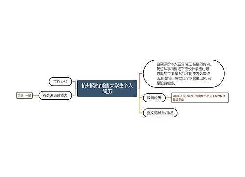 杭州网络销售大学生个人简历