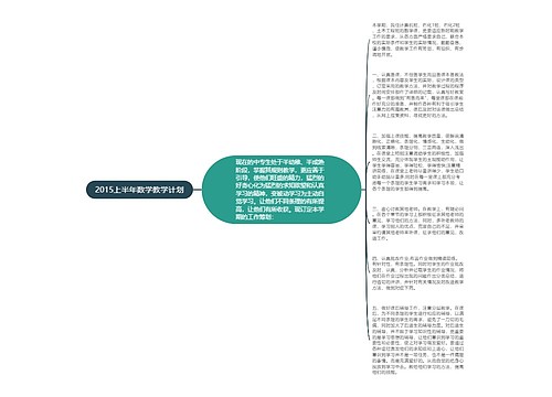 2015上半年数学教学计划 2015上半年数学教学计划