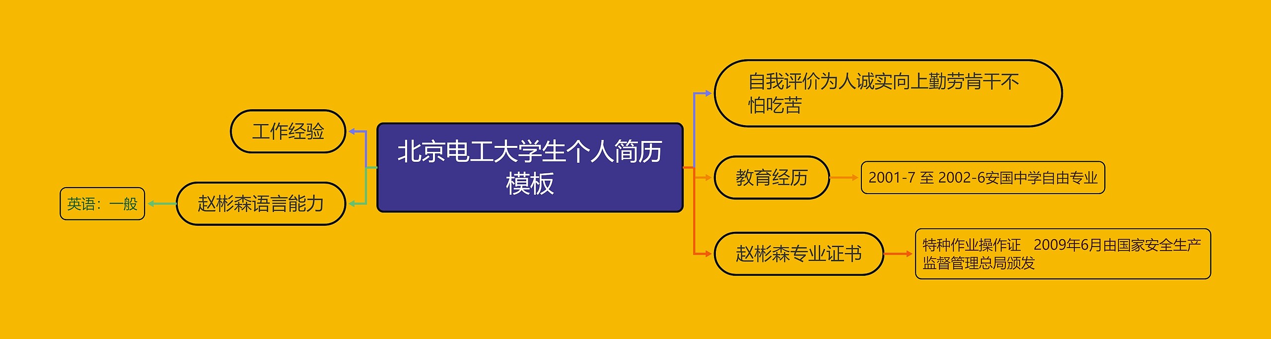 北京电工大学生个人简历模板