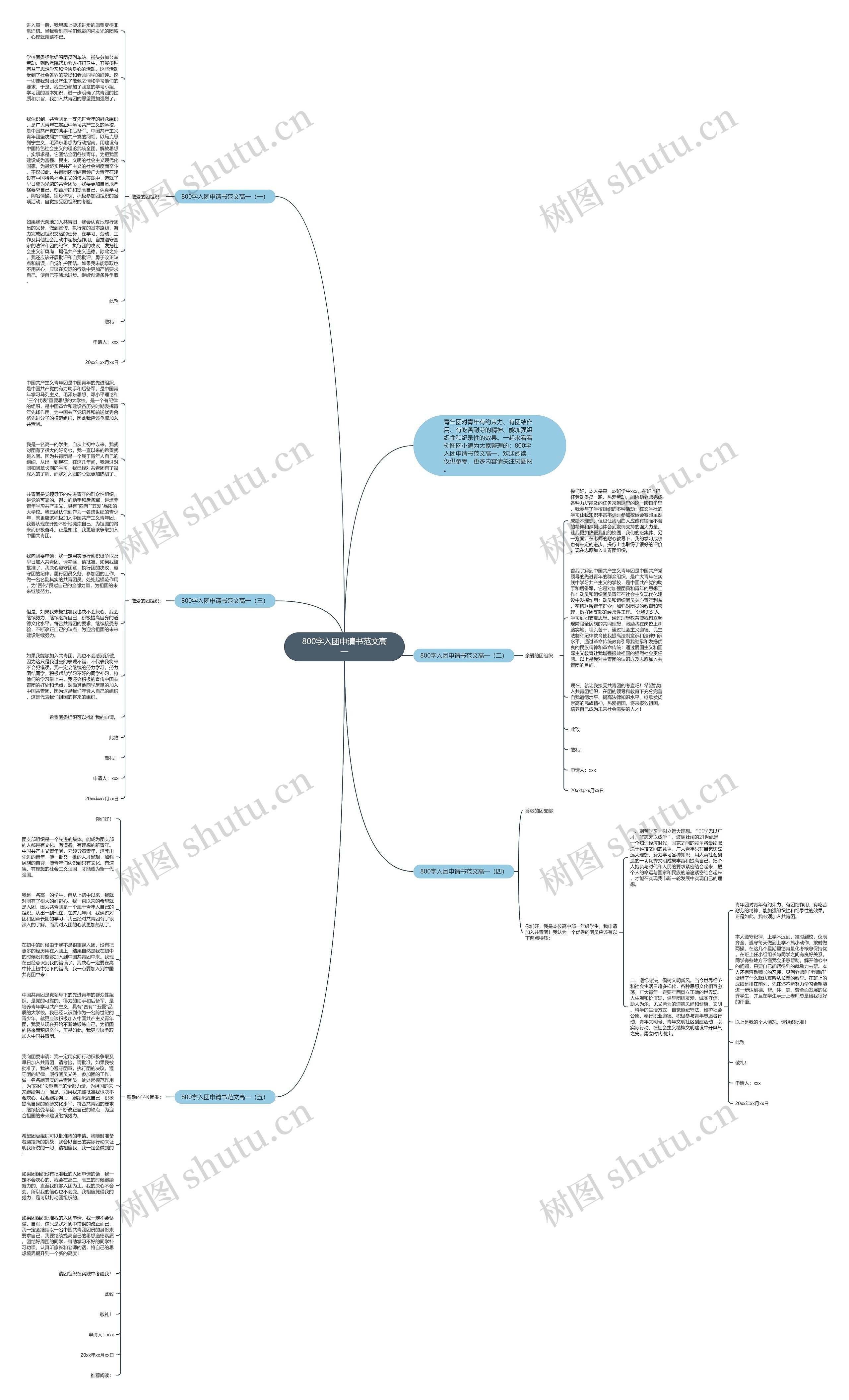 800字入团申请书范文高一思维导图