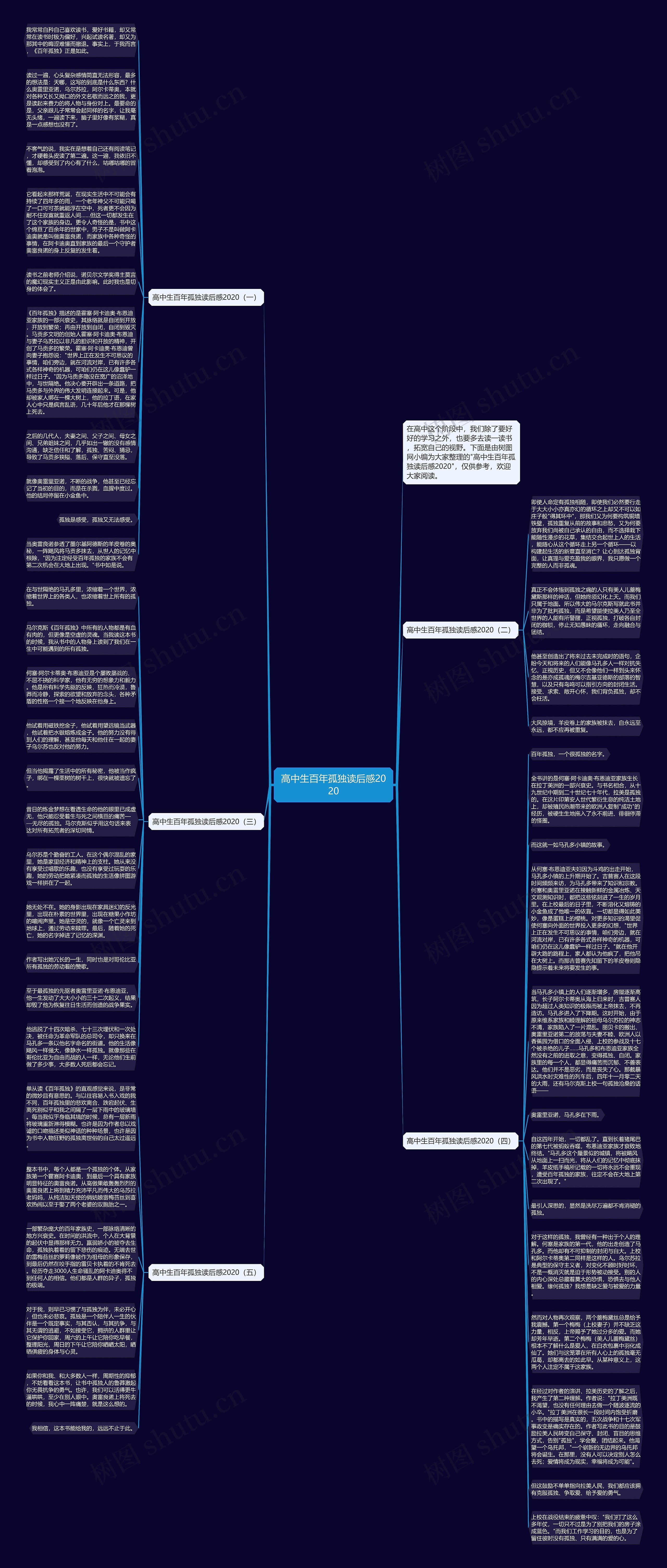 高中生百年孤独读后感2020思维导图