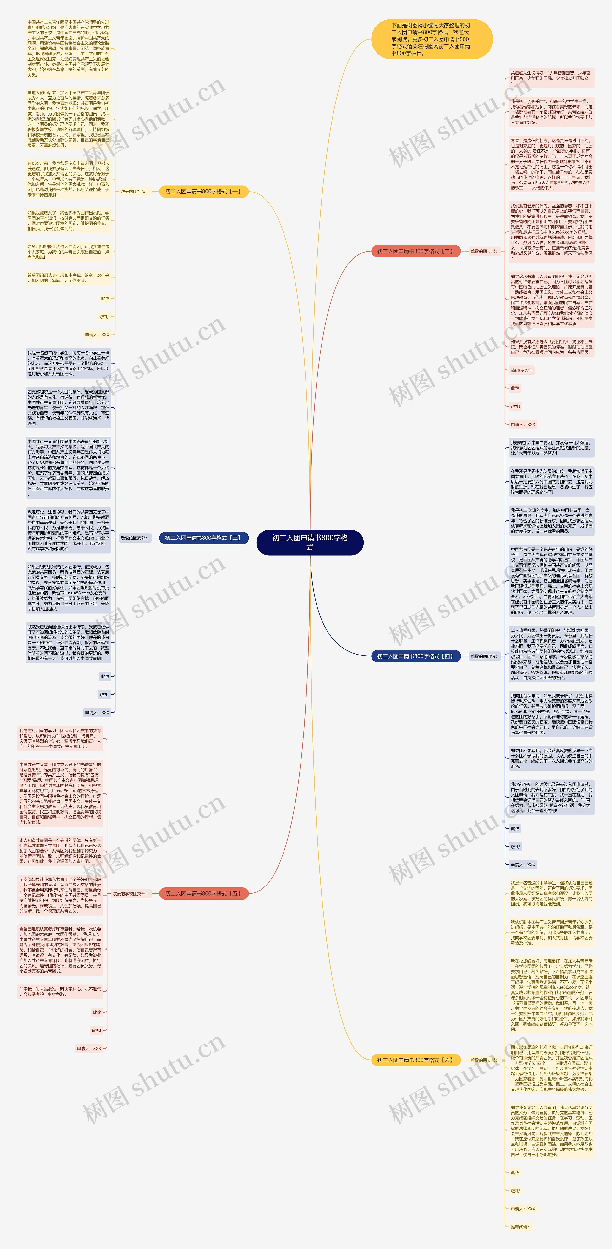 初二入团申请书800字格式思维导图