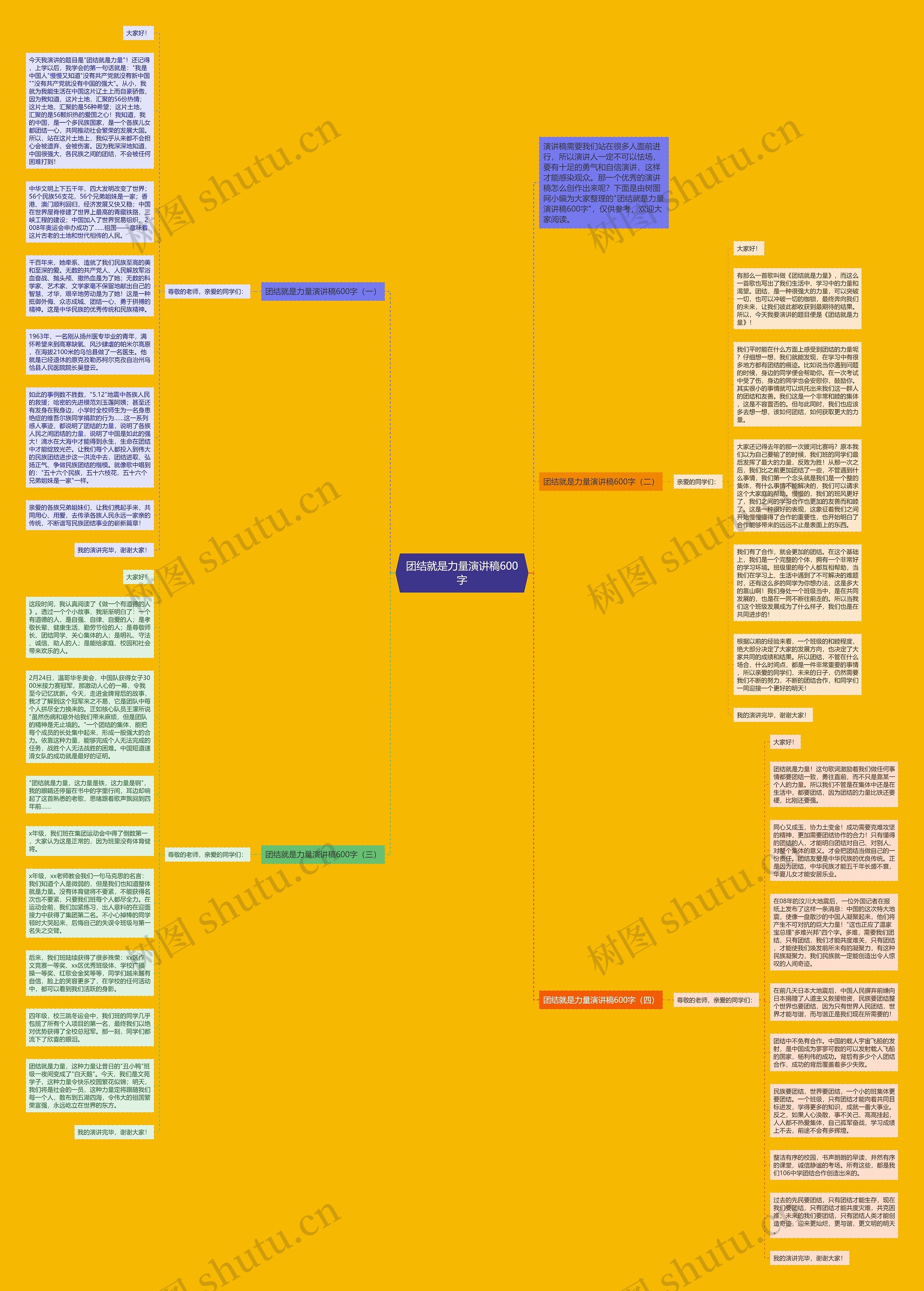 团结就是力量演讲稿600字思维导图