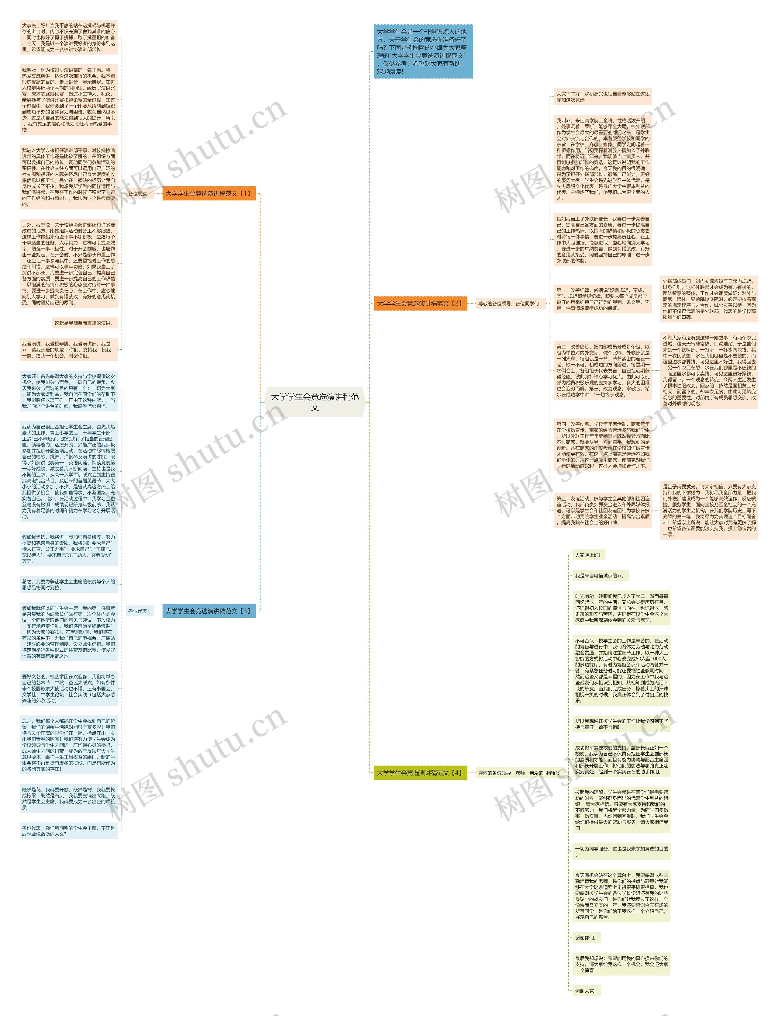 大学学生会竞选演讲稿范文思维导图