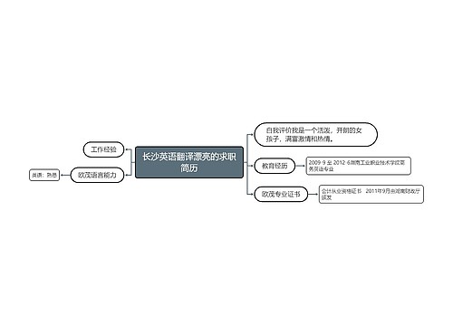 长沙英语翻译漂亮的求职简历