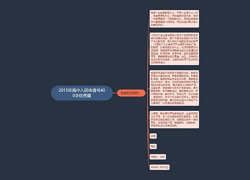 2015年高中入团申请书400字优秀篇