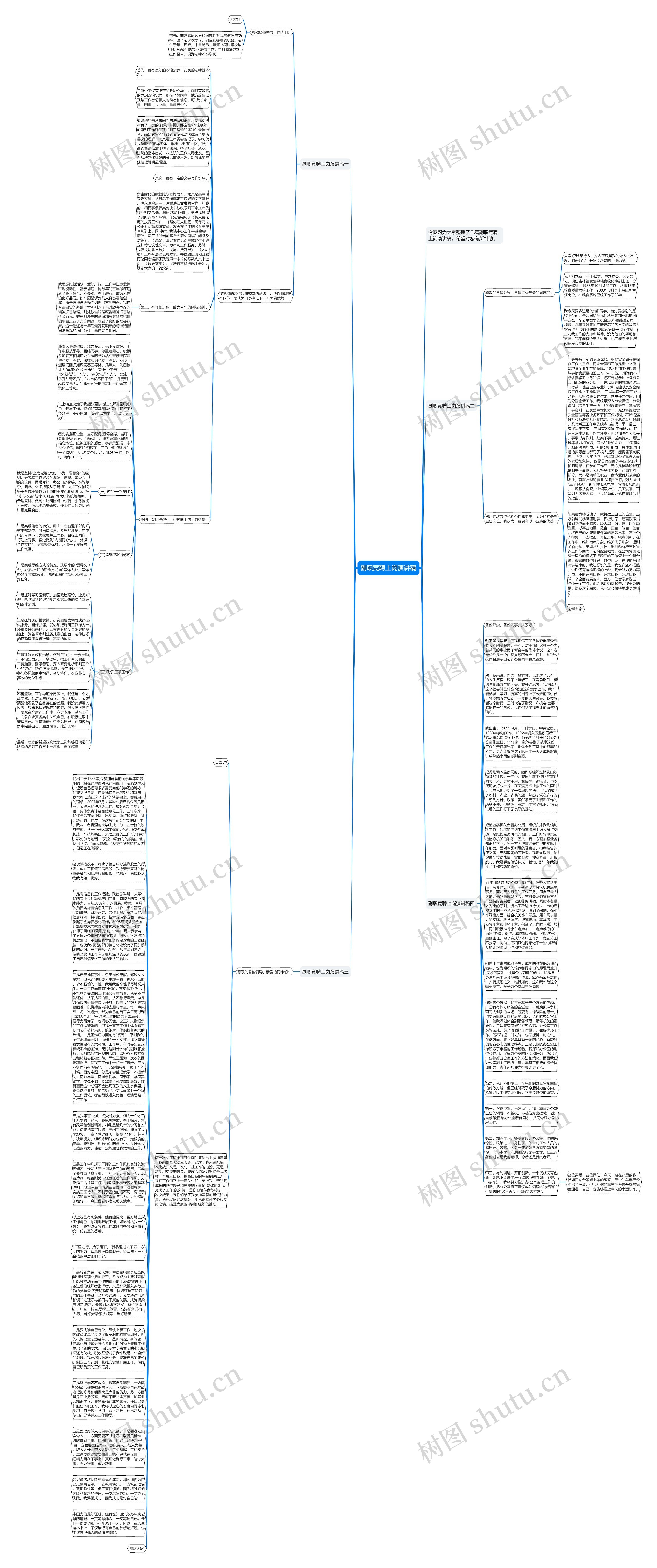 副职竞聘上岗演讲稿思维导图