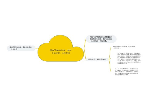 国旗下演讲400字：爱护公共设施，从我做起