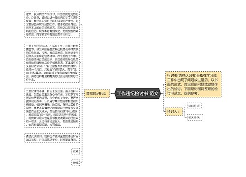 工作违纪检讨书 范文