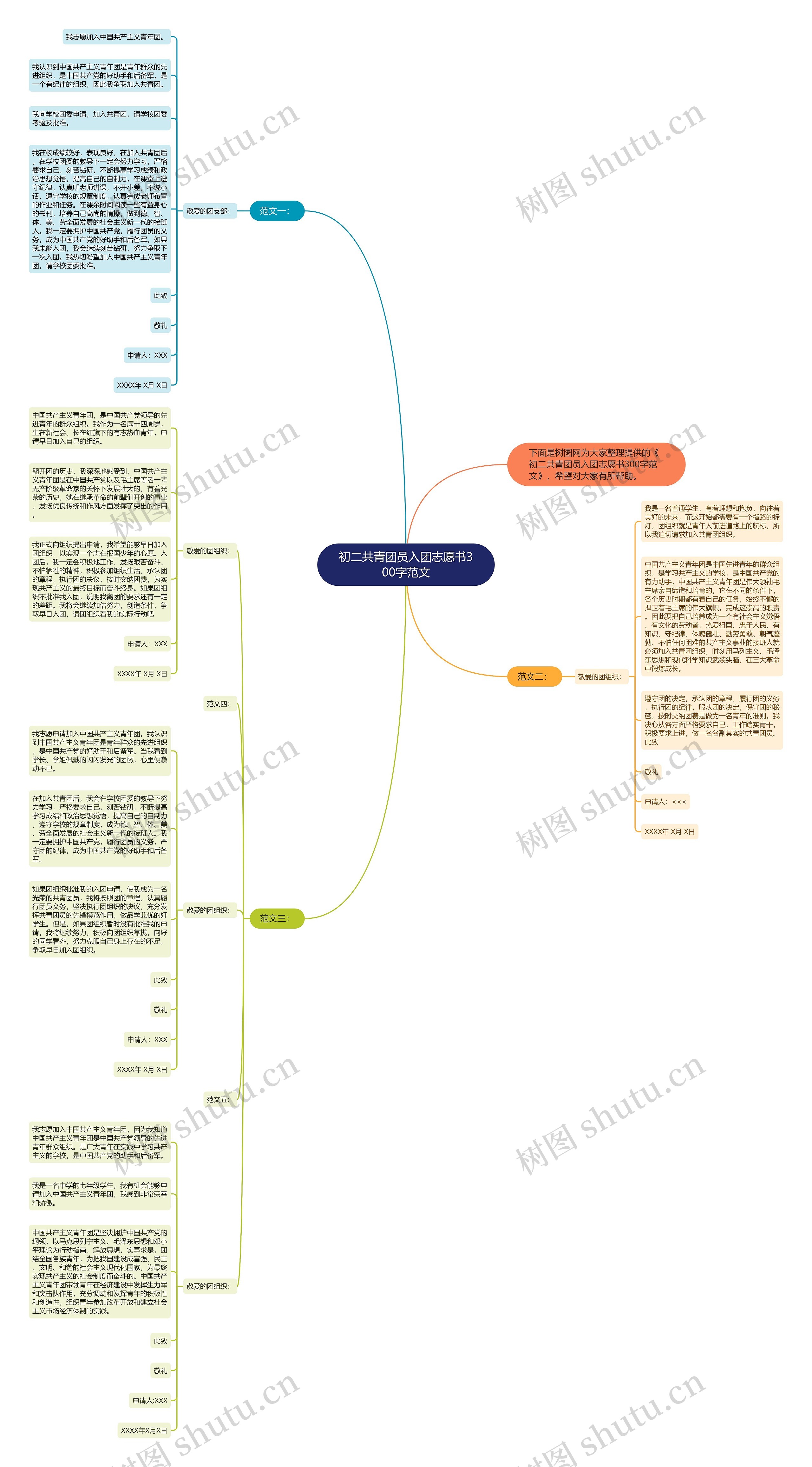 初二共青团员入团志愿书300字范文思维导图