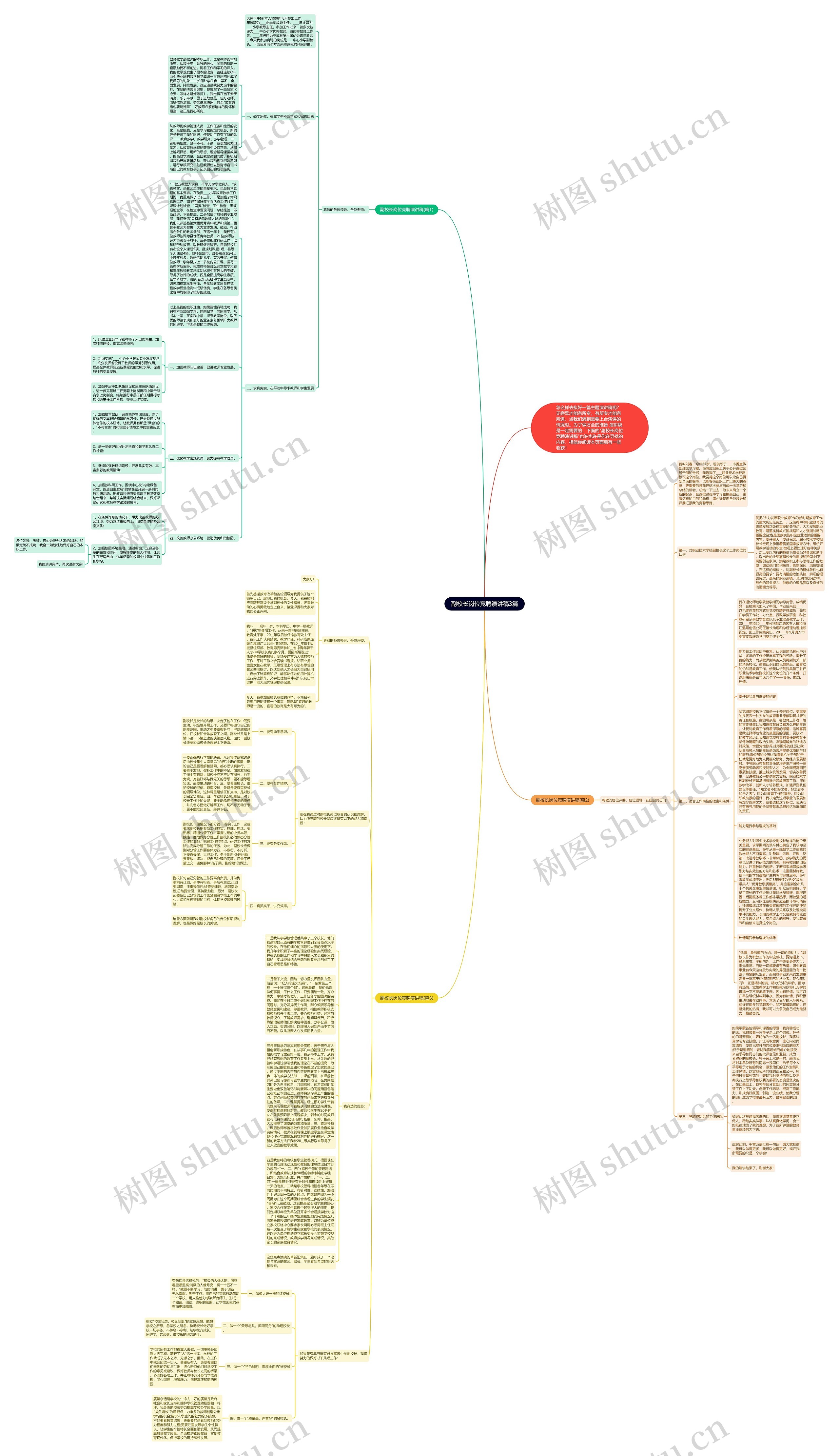 副校长岗位竞聘演讲稿3篇思维导图