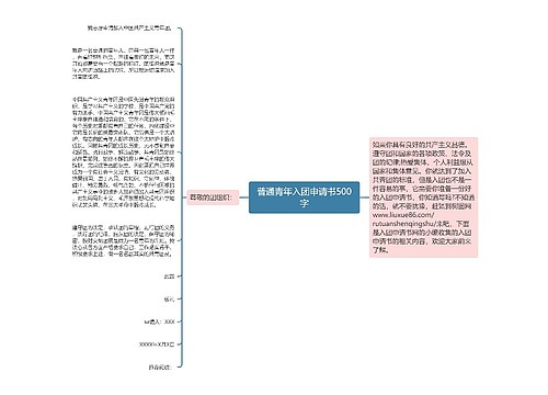 普通青年入团申请书500字