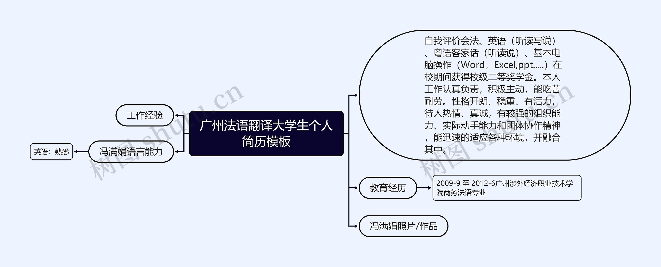 广州法语翻译大学生个人简历模板