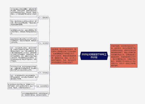 2020公司客服部下半年工作计划