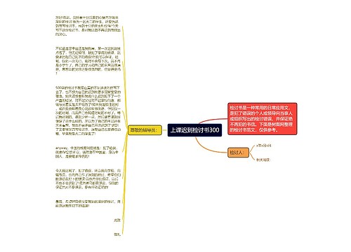 上课迟到检讨书300