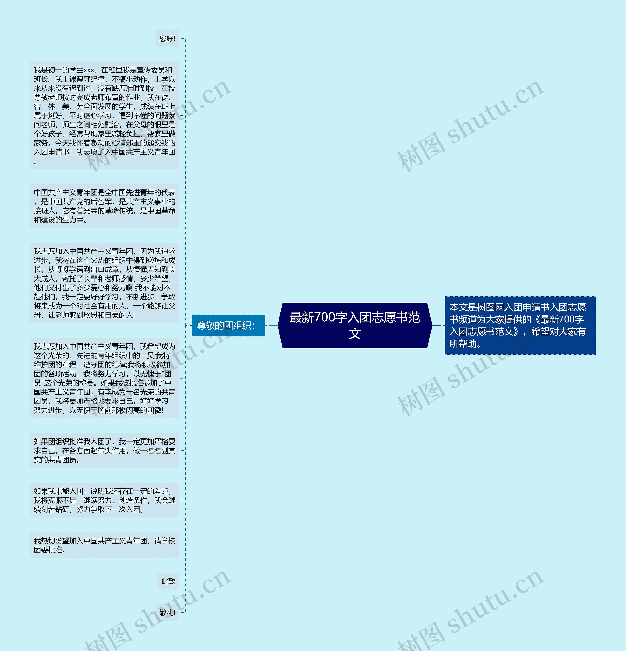 最新700字入团志愿书范文思维导图