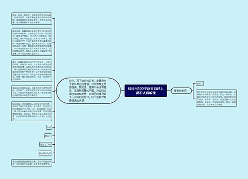 检讨书500字反省自己上课不认真听课